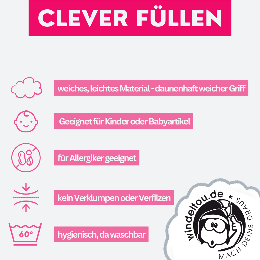 Füllwatte: Hochwertiges Füllmaterial für Schultütenkissen, Plüschtiere, Kissen und Decken
